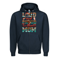 Navy loud and proud football mom Zipper Hoodie - RanaPortraitStore