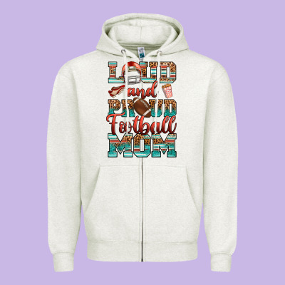 Zipper Hoodie loud and proud football mom