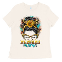 Bone blessed mama messy bun Ladies Tee - BarkalooDesign