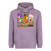Lavender happy hallothanksmas farm animals Heavyweight Hoodie - texasbilliewilder