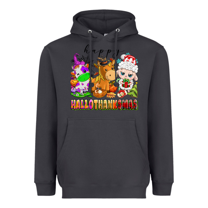 Happy Hallothanksmas Farm Animals Heavyweight Hoodie by texasbilliewilder | Teevron