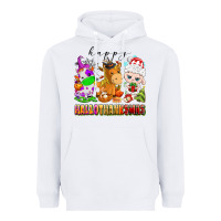 White happy hallothanksmas farm animals Heavyweight Hoodie - texasbilliewilder