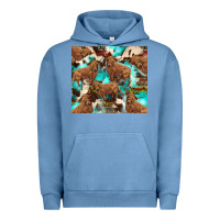 Pigment Pebble Blue astec cowhide highlands cow Urban Hoodie - BarkalooDesign