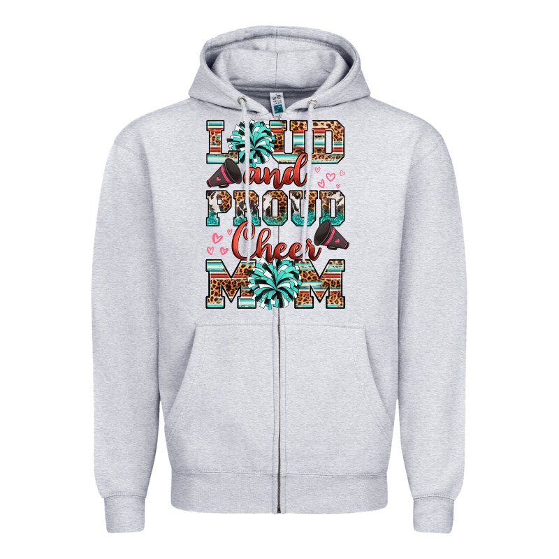 Loud And Proud Cheer Mom Zipper Hoodie by RanaPortraitStore | Teevron