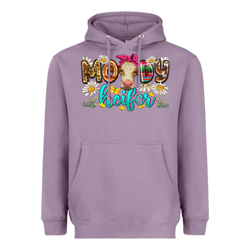 Moody Heifer Heavyweight Hoodie by Zillion Design Studio | Teevron