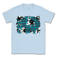 Dusty Blue winter plaid cowhide pattern background Classic Tee - RanaPortraitStore
