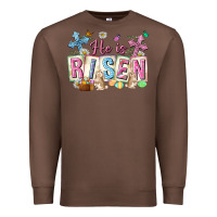 Chestnut he is risen easter with flowers Premium Sweatshirt - Neo Western
