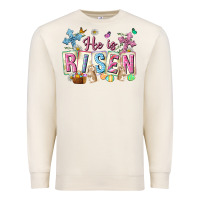 Sandshell he is risen easter with flowers Premium Sweatshirt - Neo Western