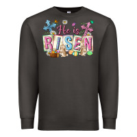 He Is Risen Easter With Flowers Premium Sweatshirt | Teevron