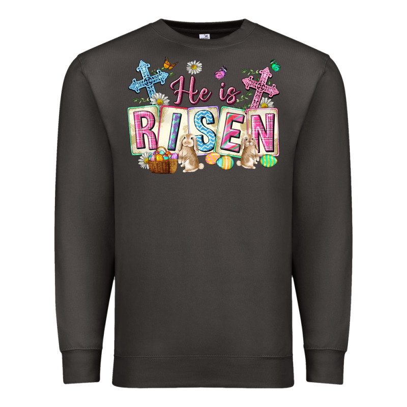 He Is Risen Easter With Flowers Premium Sweatshirt by Neo Western | Teevron