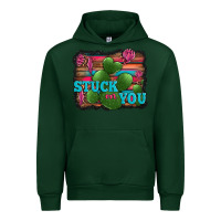 Forest Green stuck on you heart cactus serape leopard background Urban Hoodie - Jasminsmagicworld