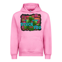Fuchsia Pink stuck on you heart cactus serape leopard background Urban Hoodie - Jasminsmagicworld