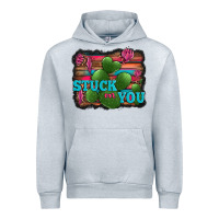 Heather Grey stuck on you heart cactus serape leopard background Urban Hoodie - Jasminsmagicworld