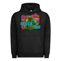 Pigment Black stuck on you heart cactus serape leopard background Urban Hoodie - Jasminsmagicworld