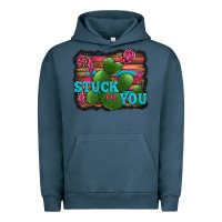 Pigment Midnight Navy stuck on you heart cactus serape leopard background Urban Hoodie - Jasminsmagicworld