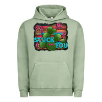 Pigment Oil Green stuck on you heart cactus serape leopard background Urban Hoodie - Jasminsmagicworld