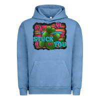 Pigment Pebble Blue stuck on you heart cactus serape leopard background Urban Hoodie - Jasminsmagicworld