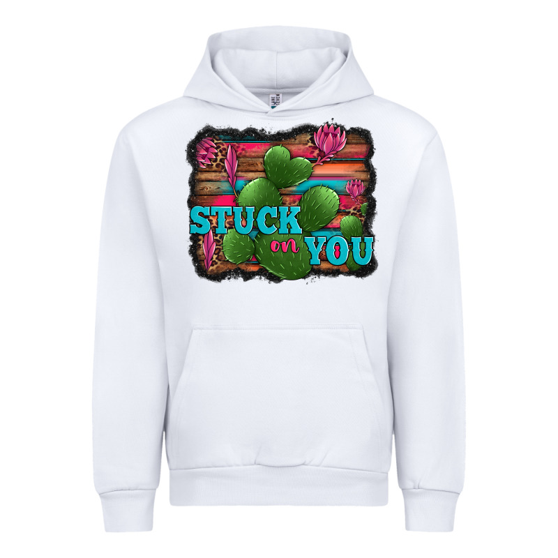 Stuck On You Heart Cactus Serape Leopard Background Urban Hoodie by Jasminsmagicworld | Teevron