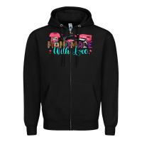 Black handmade with love Zipper Hoodie - RanaPortraitStore