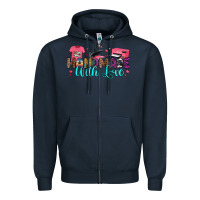 Navy handmade with love Zipper Hoodie - RanaPortraitStore