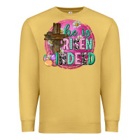 Antique Gold he is risen indeed easter Premium Sweatshirt - Neo Western