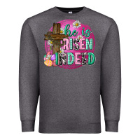 Charcoal Heather he is risen indeed easter Premium Sweatshirt - Neo Western