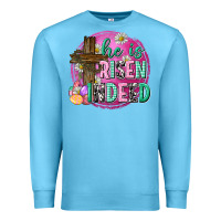Ocean Blue he is risen indeed easter Premium Sweatshirt - Neo Western