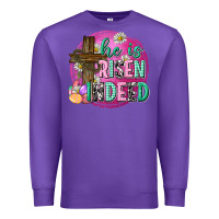 Purple he is risen indeed easter Premium Sweatshirt - Neo Western