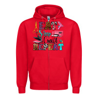 Red eat sleep craft repeat Zipper Hoodie - RanaPortraitStore