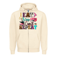 Sandshell eat sleep craft repeat Zipper Hoodie - RanaPortraitStore