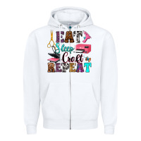 White eat sleep craft repeat Zipper Hoodie - RanaPortraitStore