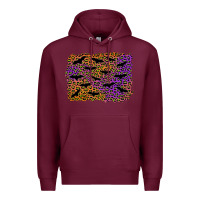 Burgundy halloween leopard bat background Premium Hoodie - AdoDesignShop