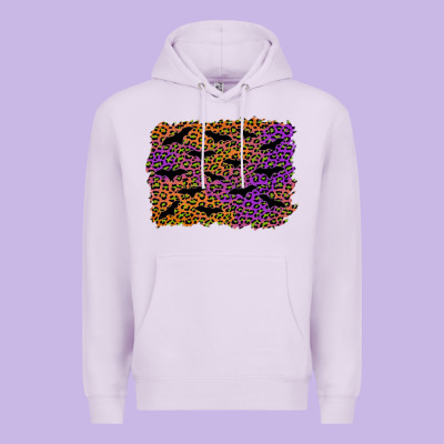 Halloween Leopard Bat Background Premium Hoodie Designed By Adodesignshop