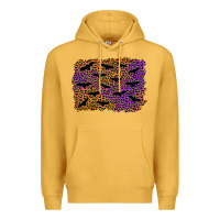 Mustard halloween leopard bat background Premium Hoodie - AdoDesignShop
