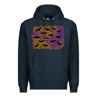 Navy halloween leopard bat background Premium Hoodie - AdoDesignShop