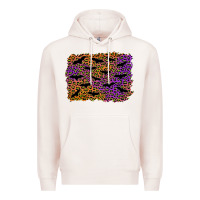 Pale Pink halloween leopard bat background Premium Hoodie - AdoDesignShop