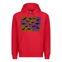 Red halloween leopard bat background Premium Hoodie - AdoDesignShop