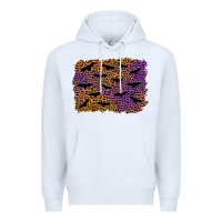 White halloween leopard bat background Premium Hoodie - AdoDesignShop