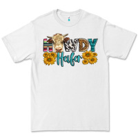 White Western Howdy Heifer With Simmental Cow Premium Tee - LillyAllenDesigns