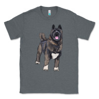 Charcoal Heather American akita Classic Tee - RanaPortraitStore