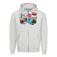 Dove Grey crafting coffee cups Zipper Hoodie - RanaPortraitStore