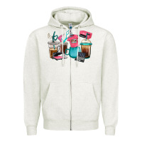 Oatmeal Heather crafting coffee cups Zipper Hoodie - RanaPortraitStore