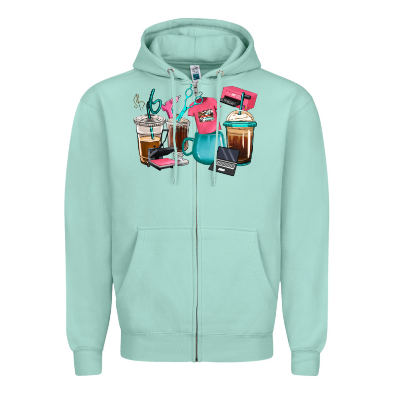 Crafting Coffee Cups Zipper Hoodie by RanaPortraitStore | Teevron