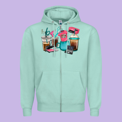 Zipper Hoodie crafting coffee cups