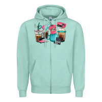 Seafoam crafting coffee cups Zipper Hoodie - RanaPortraitStore
