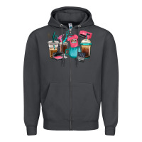 Smoke crafting coffee cups Zipper Hoodie - RanaPortraitStore