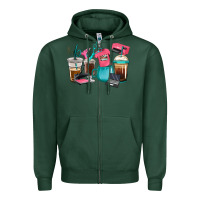 Sports Green crafting coffee cups Zipper Hoodie - RanaPortraitStore