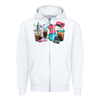 White crafting coffee cups Zipper Hoodie - RanaPortraitStore