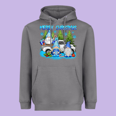 Merry Christmas Gnomies Heavyweight Hoodie Designed By Texasbilliewilder