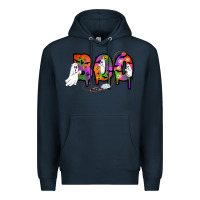 Navy halloween boo Premium Hoodie - AdoDesignShop
